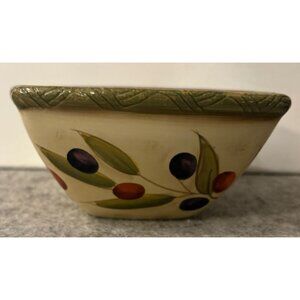 Clay Art Small Bowl With Olive Design 6" x 6"  # 3266